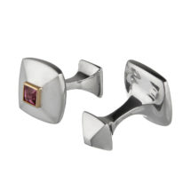 Silver and gold cufflinks with tourmalines
