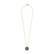 Gold necklace with hematite and diamond